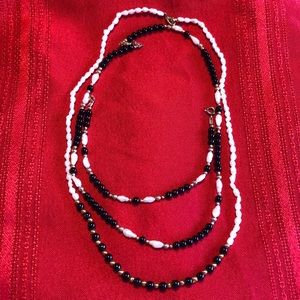 Black/white/ gold necklaces & bracelet